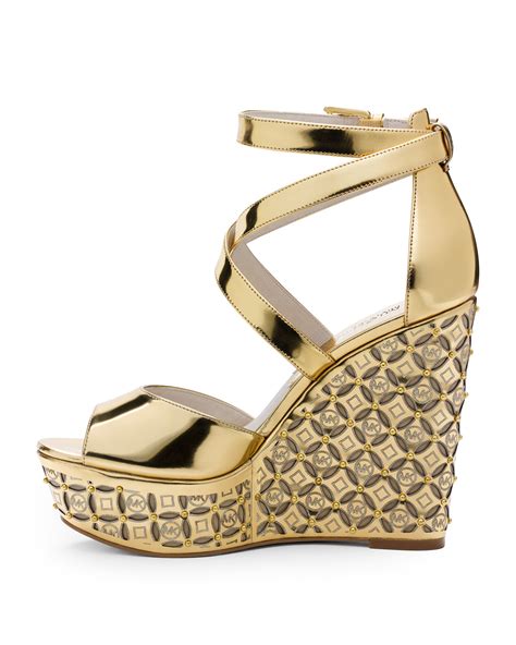 michael kors wedges gold